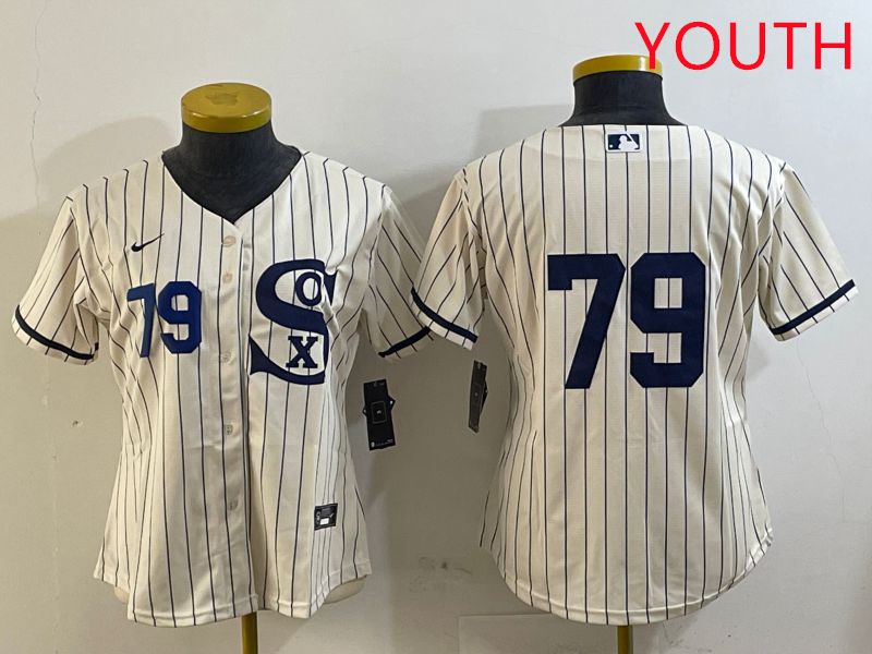 Youth Chicago White Sox #79 No Name Cream Stripe Dream Edition Game 2025 Nike MLB Jersey style 2